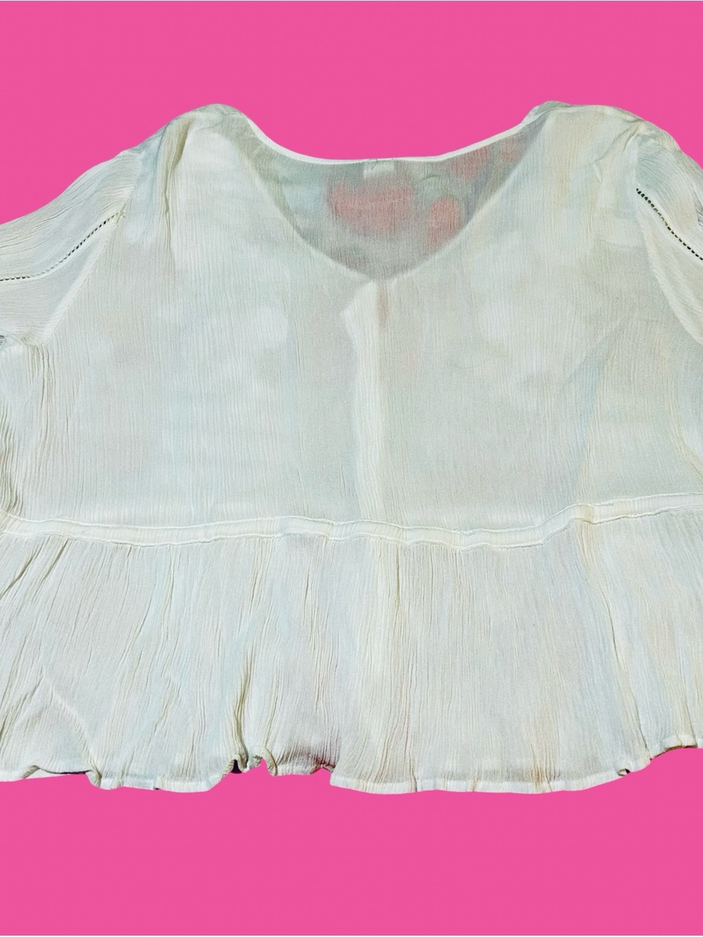 NWT! SEW IN LOVE PLUS SIZE 3/4 SLEEVES BUTTON DOWN PEPLUM TOP WITH LACE TRIM.3X - Picture 12 of 15